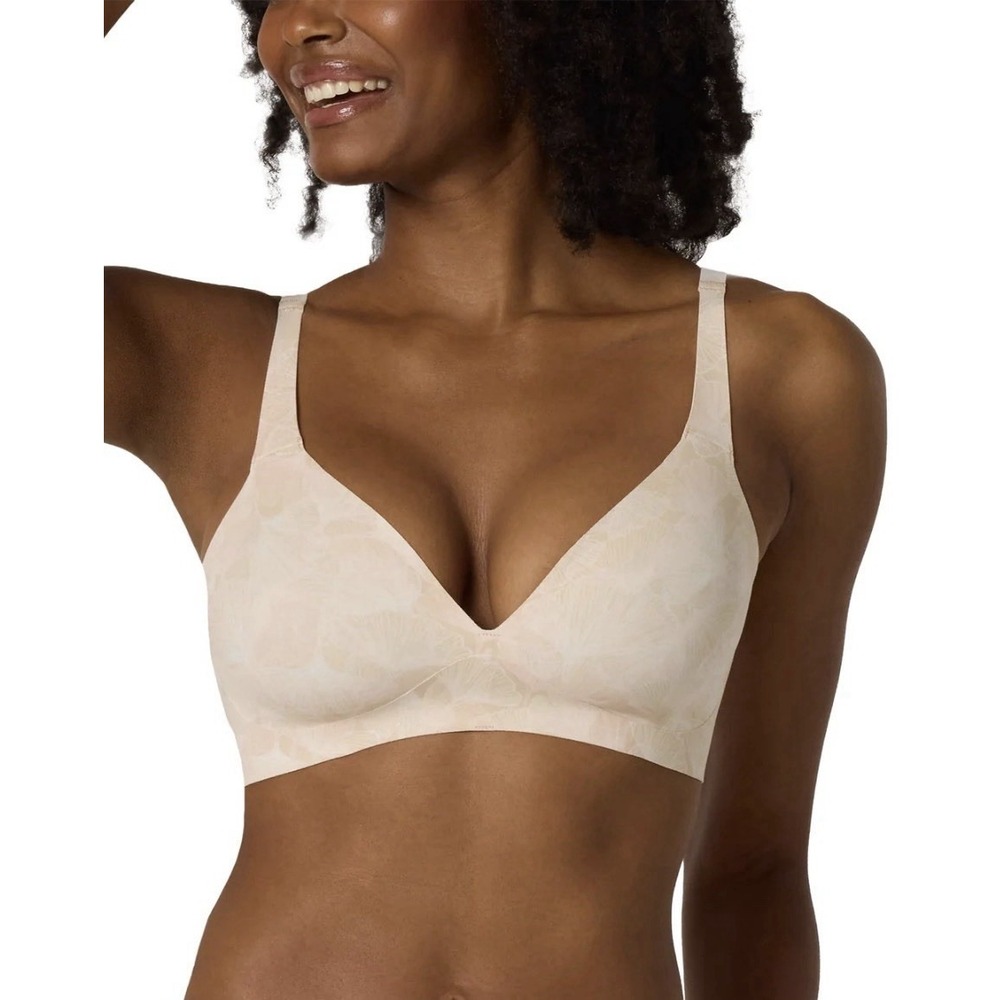 Evelyn Bobbie The Beyond Bra Wireless LG Champagne Ginkgo Floral Adjustable